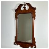 Henredon Custom Mahogany Chippendale Mirror | Possible Cherry frame with beveled mirror. Dimensions: