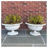 Pair Of Cast Iron Planters | Dimensions: h. 16 x w. 20 x d. 25 in