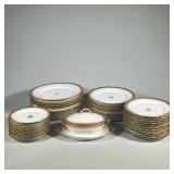 (41pc) LS & S LIMOGES FRANCE DISHES | LS & Limoges France dishes with gilt rim including: 10 dinner 