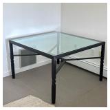 Iron Glass Table | Dimensions: h. 26 x w. 42 x l. 42 in