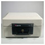 Sentry Home Portable Safe | Model 1150 with key. Dimensions: h. 8.25 x w. 14.4 x d. 10 in