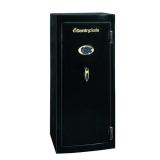SENTRYSAFE STANDING FLOOR SAFE | Tall black metal safe with an electronic keypad and manual key. Pho