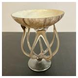 JOZEFINA ART GLASS | A Jellyfish Compote in a marbled grey glass, from the Józefina Art Factory in K