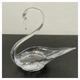 WEBB CORBET SWAN | Vintage hand made lead crystal glass Swan in a bowl shape. Webb Corbett Made in E