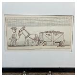 JACK SAVITSKY (1910-1991) DRAWING | Silver Creek Coal Co. Folk Art Drawing on cardboard signed “Savi