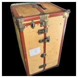 EXCELSIOR STEAMER TRUNK | Vintage Steamer Trunk marked on lock “USA Excelsior Stanford CT 5954”. Cov