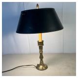 BRASS CANDLESTICK LAMP | A Vintage( 1930’s-50’s) table lamp with switch on base and a Triboro double
