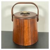 VERMILLION MCM ICE BUCKET | Mid Century Modern Walnut Bucket with a plastic liner. Remnants of the V