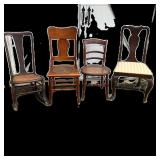 ANTIQUE CHAIRS | Lot of 4 includes: 1. Victorian Side Chair with cane seat; 2.Turn of the Century Ro