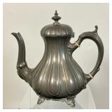 ART NOUVEAU TEAPOT | A Gothic style 19th C Teapot in pewter by renowned maker, Shaw & Fisher, Sheffi