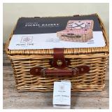 CATALINA PICNIC BASKET | “Picnic Time” Catalina Picnic Basket in willow, for two. New in box with ta
