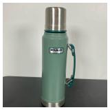STANLEY CLASSIC THERMOS | Stanley Classic Vacuum Bottle, 1.1 Quart in Hammer-tone Green. Wide mouth,