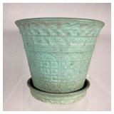 GREEN & TERRA COTTA CLAY POTS | Vintage Green Pot and Four (4) Clay Pots including: 1. 1940’s Matte 