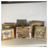 1970’s & 80’s PAINTINGS | Including:5 oil on canvas and boardand print on tile of a Renassaince scen