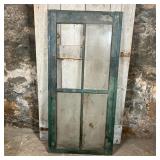 ARCHITECTURAL WINDOW | Antique Four Pane Window in original green paint. - h. 55.75” x w. 26.25” x d
