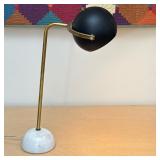 Stilnovo Style Mid-Century Marble & Brass Desk Lamp | Italian modernist style desk lamp in the manne