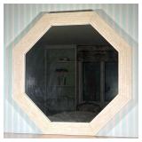 Octagonal Bone mosaic mirror | Having a wide frame inlaid with cream-toned bone tiles Dimensions: h.