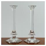 Pair Val St. Lambert Elysee Candlesticks | Crystal candlestick holders Dimensions: h. 11.5 x dia. 5 