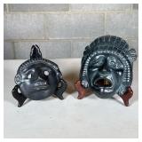 (2pc) Greek Pottery Wall Masks of Small Size | n.b. display stands are not included Dimensions: h. 6