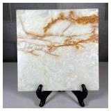 10-inch Onyx Trivet | Stone, likely onyx, trivet or display block Dimensions: h. 0.75 x w. 10 x l. 1