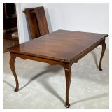 Provincial-Style Dining Table | With stylistic inlaid top with shaped corners over cabriole legs, wi