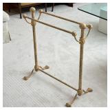 Painted Wrought Iron Blanket Stand | With claw feet Dimensions: h. 33.75 x w. 15.25 x l. 30 in