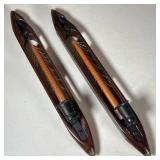 Pair Cotton Weave Shuttle Sconces | Fashioned as candle holder wall sconces; marked Draper Tru-Mold 