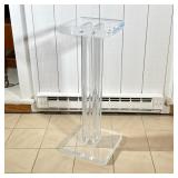 Lucite Display Pedestal | Contemporary display stand with a square top with rounded corners; top sur