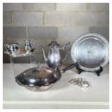 (8pc) Miscellaneous Silver Plate Serving Pieces | Including Rogers coffee pot, International Silver 