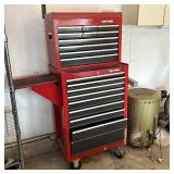 RED CRAFSTMAN ROLLING TOOL CHEST | With a fold out shelf - h. 59 x w. 27 x l. 19 in Contact All Coun