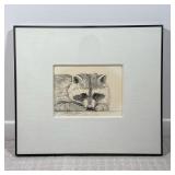 Raccoon Black And White Drawing Print | 7”h x 9” l sight Signed and numbered center. Dimensions: h. 