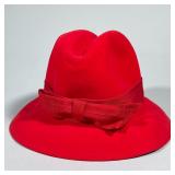 Red Vintage Saks Fifth Avenue Fedora