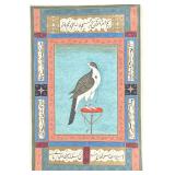 INDIAN MINIATURE FALCON PAINTING, GOUACHE ON PAPER
