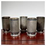 (5pc) BHATT & CO. (INDIAN) STERLING SILVER CUPS, SET OF FIVE