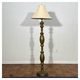 INDIAN BRASS CHASED FLOOR LAMP