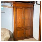 SOLID WOOD ENTERTAINMENT ARMOIRE WITH CROWN MOLDING