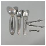 (5pc) GORHAM STERLING AND EALES SILVERPLATED TABLEWARE COLLECTION | A five-piece assortment of silve