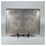 EVERLAST FORGED ALUMINUM RECTANGULAR TRAY WITH GRAPE MOTIF | A rectangular forged aluminum tray feat
