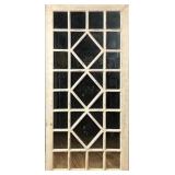 DISTRESSED PAINTED MULTI-PANE WALL MIRROR WITH DIAMOND MOTIF | | This wall mirror features an off-wh