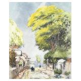 FRENCH SCHOOL (LATE 19TH/EARLY 20TH C.) HAND-COLORED ETCHING, "RUE DES ARTISTES" | Rue des Artistes 