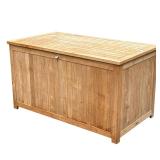 GLOSTER TEAK OUTDOOR STORAGE CHEST WITH SLATTED TOP | Teak wood storage chest with a slatted lid fea