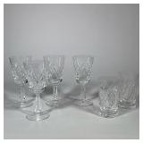 (6pc) WATERFORD LISMORE PATTERN CUT CRYSTAL STEMWARE | This set consists of four water goblets and t