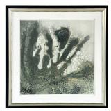 CHARLES HAROLD LITHOGRAPH | Color lithograph by Charles Harold featuring handprint imagery in muted 