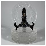 (8pc) WATERFORD CRYSTAL GLANDORE PATTERN SALAD PLATES | A set of eight clear lead crystal plates fea