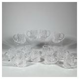 (12pc) WATERFORD CRYSTAL LISMORE PATTERN MUGS | Set of lead crystal mugs featuring the Lismore patte