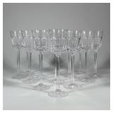 (12pc) SEVRES FRENCH CRYSTAL CHAMPAGNE FLUTES | A set of twelve clear crystal champagne flutes featu