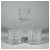 (3pc) CARTIER CUT CRYSTAL LOWBALL GLASSES | Set of three clear cut crystal lowball glasses featuring