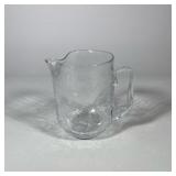 AMERICAN MID-CENTURY MODERN CLEAR CRACKLE GLASS PITCHER | Clear hand-blown glass pitcher featuring a