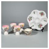 (6pc) K & G LUNÉVILLE FRENCH PORCELAIN OYSTER PLATE AND ASSORTED FLORAL CERAMICS | The collection in
