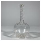 19TH CENTURY BLOWN GLASS DECANTER WITH APPLIED RIGAREE | Clear hand-blown glass decanter featuring a